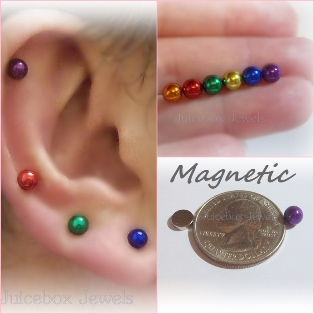 MAGNETIC 5mm Metallic Stud Non-Pierced Earrings